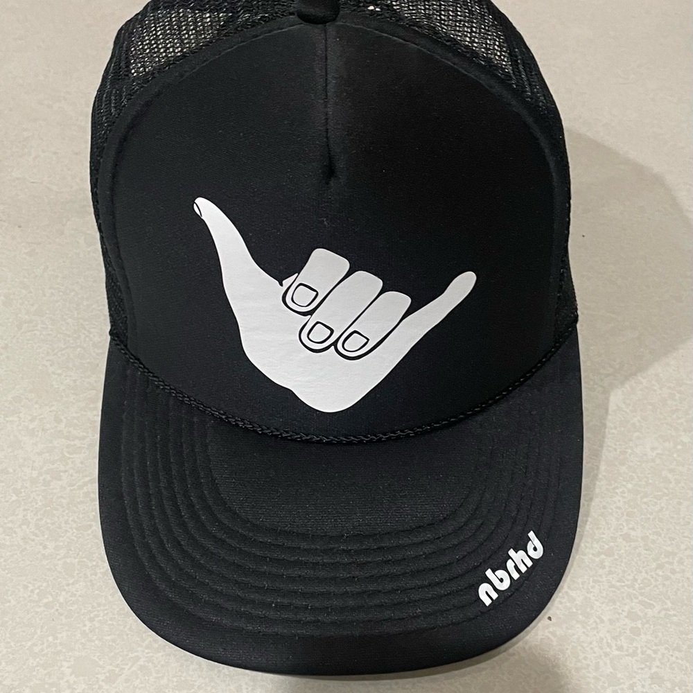 Like New, Black Trucker Hat with Shaka Hand Design